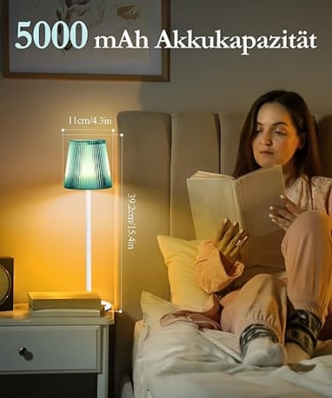 Lampa de masa wireless Faithorse, LED reglabil, reincarcabila, IP54 impermeabila, 3 moduri de culoare, pentru dormitor [2]