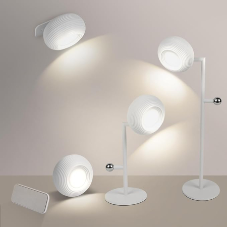 Accesorii pentru gradina - Lampa masa dimabila cu baterie, 2 in 1 masa si perete, control touch, 3 temperaturi culoare, detasabila, living si dormitor, alb