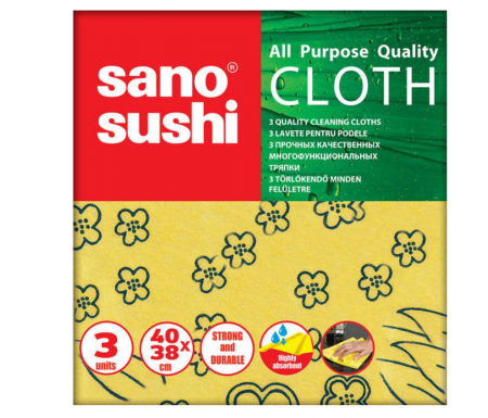Curatenie - Lavete uscate, 38x40cm, 3buc/set, Sushi Cloth Sano