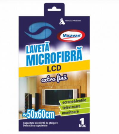 Bureti si Lavete - Laveta microfibra pentru ecrane LCD Misavan, 60*50cm, 1buc/set, 5002