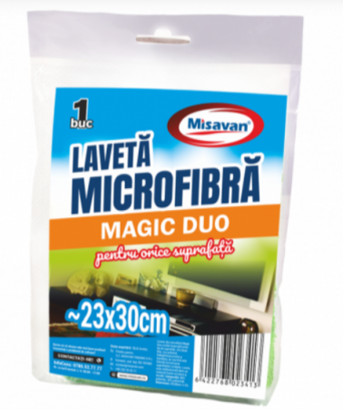 Laveta microfibra cu 2 fete Misavan Magic Duo, 30*32cm, 1 buc/set, 5305