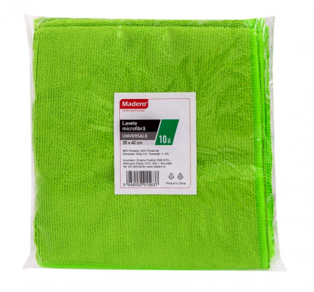 Bureti si Lavete - Lavete microfibra, Verzi, 10buc/set 34x40cm