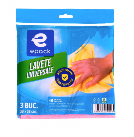 Bureti si Lavete - Lavete universale Epack, 38x38 cm, 3 buc