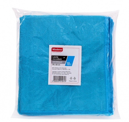 Bureti si Lavete - Lavete microfibra, Albastre, 10buc/set 34x40cm