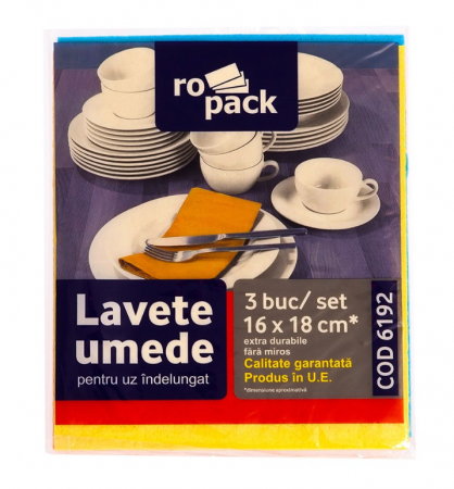 Bureti si Lavete - Lavete umede Ropack, 16x18cm, 3 buc/set
