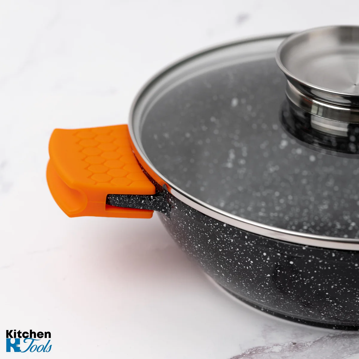 Maner silicon pentru oale/cratite, diametru peste 20cmx32 portocaliu [3]