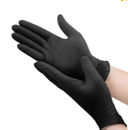 Manusi unica folosinta - Manusi din NITRIL SUPERIOR 100%, negre, nepudrate, nesterile, de unica folosinta 100buc/cutie, M