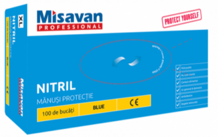 Manusi unica folosinta - Manusi Nitril Blue 100/set, Marimea XL, 90028519