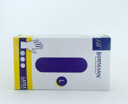 Manusi din latex 100% PREMIUM, albe pudrate, nesterile, de unica folosinta 100buc/cutie, L [3]