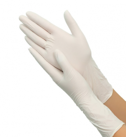 Manusi unica folosinta - Manusi din latex 100% Premium, albe nepudrate, nesterile, de unica folosinta 100buc/cutie, M