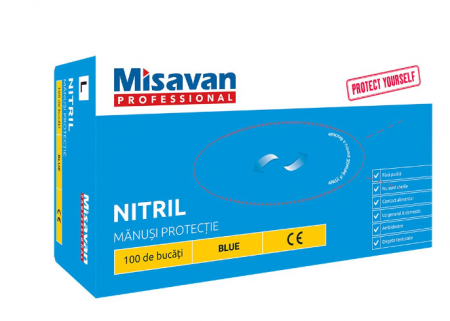 Manusi unica folosinta - MANUSI NITRIL BLUE 100/set L, 90028502