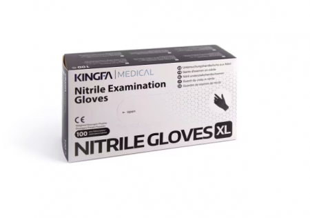 Manusi unica folosinta - Manusi Nitril Nepudrate Negru 100 Buc. KINGFA, Marimea XL -  170529