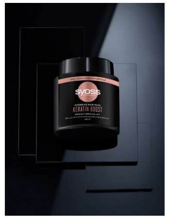 Masca de par Syoss Intensive Keratin Boost pentru par fin cu tendinta de rupere, 500 ml [2]