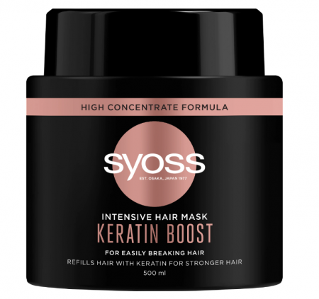 Masca de par Syoss Intensive Keratin Boost pentru par fin cu tendinta de rupere, 500 ml [0]