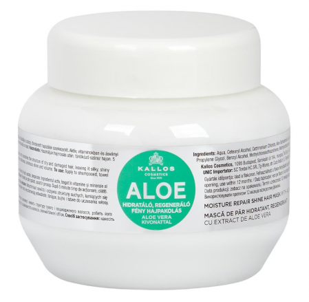 Tratamente si masca de par - Masca pentru par Kallos cu aloe vera si proteina din lapte, 275 ml