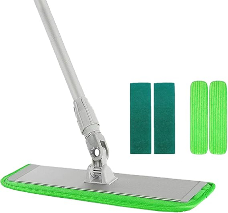 Set mop pardoseala cu maner telescopic 89-152 cm, 4 lavete microfibra, rotire 360°, pentru parchet si alte suprafete [1]