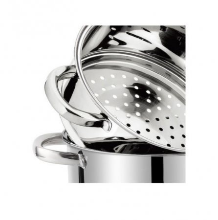 Set de gatit sub aburi din inox, 5 piese, 1.5 litri, capac sticla, inclusiv inductie, inox [1]