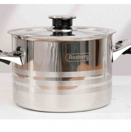 Oala pentru lapte, 5 litri, otel inoxidabil, capac inox, Rosberg, inclusiv inductie [3]