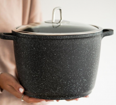 Oala granit Bohmann 5.7 litri, 24X24X17.50 CM , exterior si interior granit, cu capac [3]