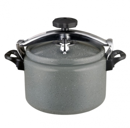 Oale si cratite - Oala sub presiune, 7 litri, 24 cm, 60 KPA, aluminiu premium, marmorata interior-exterior, inductie, Bohmann