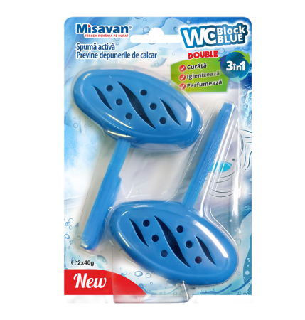 Odorizant toaleta - Odorizant Wc Block Blue 2X40G, Misavan - 90030321