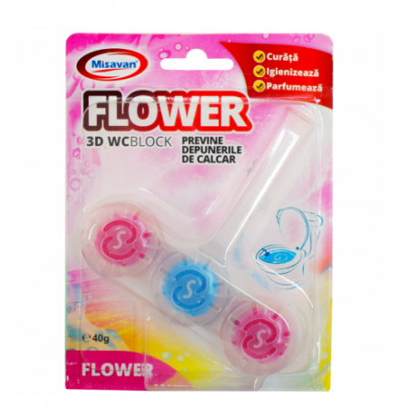 Odorizant toaleta - Odorizant Toaleta Misavan Wc Flower 3D, 40g - 30996