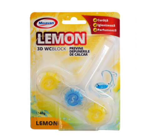 Odorizant toaleta - Odorizant Toaleta Misavan Wc Lemon 3D, 40g - 30995