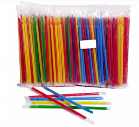 Paie si decoratiuni cocktail - Paie Reutilizabile Lingurita Color 500/Set - 90033490