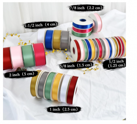 Panglică satin TONIFUL negru – 2,5 cm × 45 m, lățime 1″, pentru cadouri, flori și decor festiv [2]