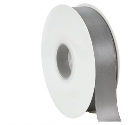 Panglică satin argintiu – 2,5 cm × 45 m, textură lucioasă pentru buchete, cadouri și decorațiuni [6]