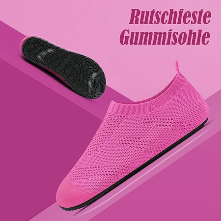 Papuci de casa Kyopp barfussschuhe – respirabili, usoari, antiderapanti, Roz [3]