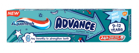 Pasta de dinti - Pasta de dinti Aquafresh Advance 9-12 ani, 75ml
