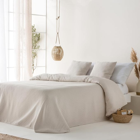 Cuvertura de pat GAMUSI 200x270 cm, bumbac jacquard, usoara, pentru primavara/vara, simpla, respirabila, 105 cm margine [1]