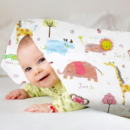 Paturica Bebelusi ComfortAce Sydney 100x130 cm Alb, Model Animal, Unisex, Moale si Confortabila [2]