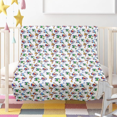 Patura bebe 100% bumbac, moale si confortabila, 100 x 130 cm, albastru [1]