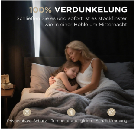 raperii termoizolate blackout pentru dormitor și living, 2 panouri, izolare termică și protecție solară [2]