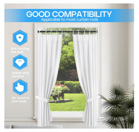 Bară dus tensionată 70–130 cm – fără găurire, capete antialunecare, negru/argintiu [2]