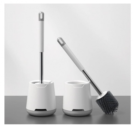Perii Wc - Perie de toaletă din silicon cu mâner din oțel inoxidabil