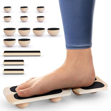 Lichidare Stoc - Woodure Set antrenament pentru picioare si echilibru, placa modulara pentru glezne, coordonare si stabilitate, 18 piese