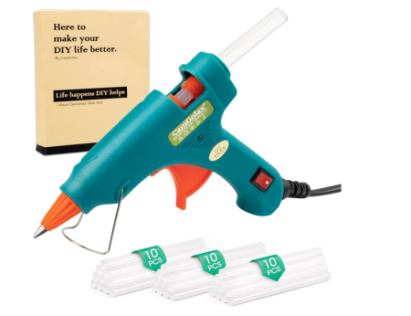 Lichidare Stoc - Pistol de lipit cu silicon, set complet cu 30 tuburi incluse, adeziv termic pentru DIY, hobby, craft și reparații mici