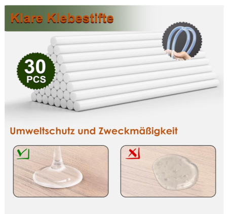 Pistol de lipit cu silicon, set complet cu 30 tuburi incluse, adeziv termic pentru DIY, hobby, craft și reparații mici [3]