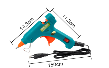 Pistol de lipit cu silicon, set complet cu 30 tuburi incluse, adeziv termic pentru DIY, hobby, craft și reparații mici [1]