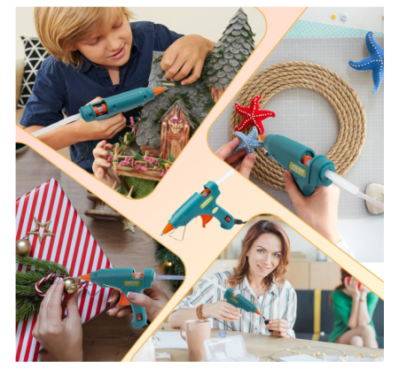 Pistol de lipit cu silicon, set complet cu 30 tuburi incluse, adeziv termic pentru DIY, hobby, craft și reparații mici [5]