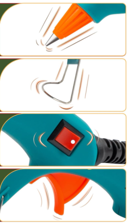 Pistol de lipit cu silicon, set complet cu 30 tuburi incluse, adeziv termic pentru DIY, hobby, craft și reparații mici [2]