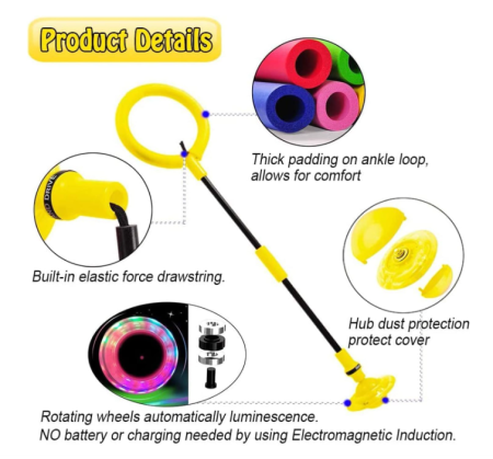 Jucărie de exterior cu LED pentru copii – Minge săritoare luminoasă cu cerc, efect flash, pentru joacă activă [3]