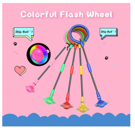 Jucărie de exterior cu LED pentru copii – Minge săritoare luminoasă cu cerc, efect flash, pentru joacă activă [2]