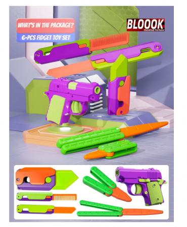 Pistol, Jucărie Anti-Stres pentru Copii, din Plastic, Design Special pentru Combaterea Anxietății [1]