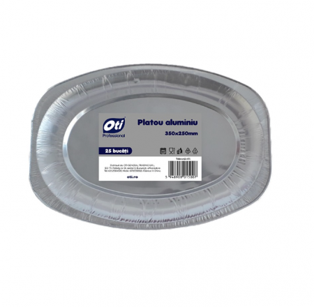 Vesela unica folosinta - Platou din aluminiu 350 x 250 mm, 3 buc./set