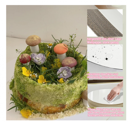 Platou rotund reutilizabil – set 20 buc x 25 cm, 2,5 mm, suport pentru torturi și deserturi [3]