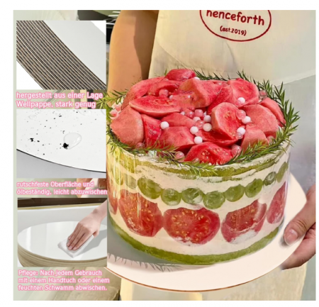 Platou rotund reutilizabil – set 20 buc x 25 cm, 2,5 mm, suport pentru torturi și deserturi [5]